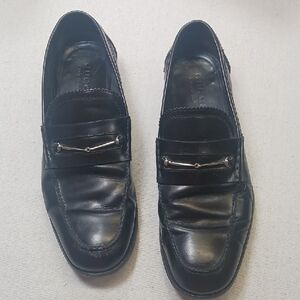 Gucci Loafers Mens 10 Horsebit Black Leather Slip-On